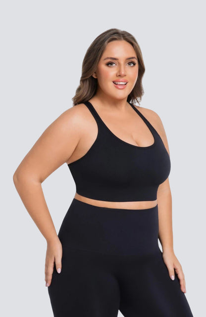 Seamless Sports Bra with Back-Smoothing Support