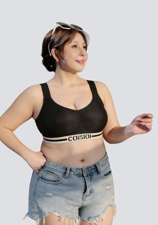 Plus Size Seamless High-Support Sports Bra with Full Coverage
