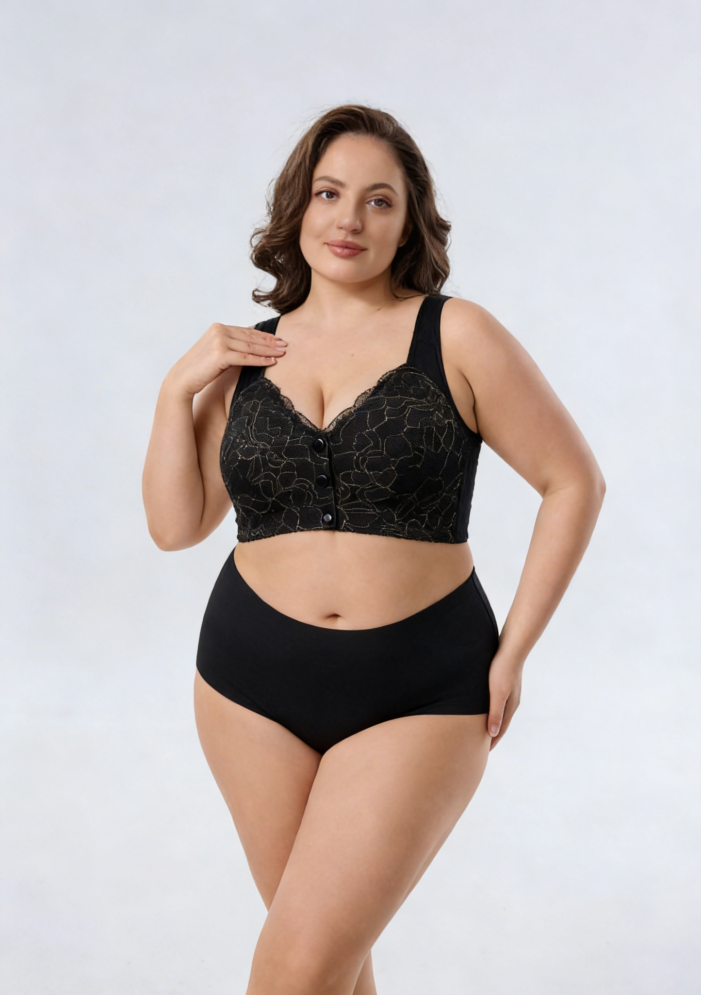 Front-Closure Vest-Style Push-Up Bra with Breathable Comfort Support