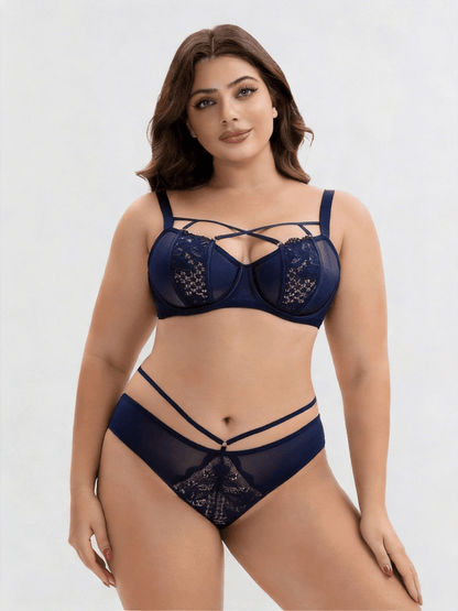 Elegant Plus-Size Lace Bra set for Natural Shape & Support