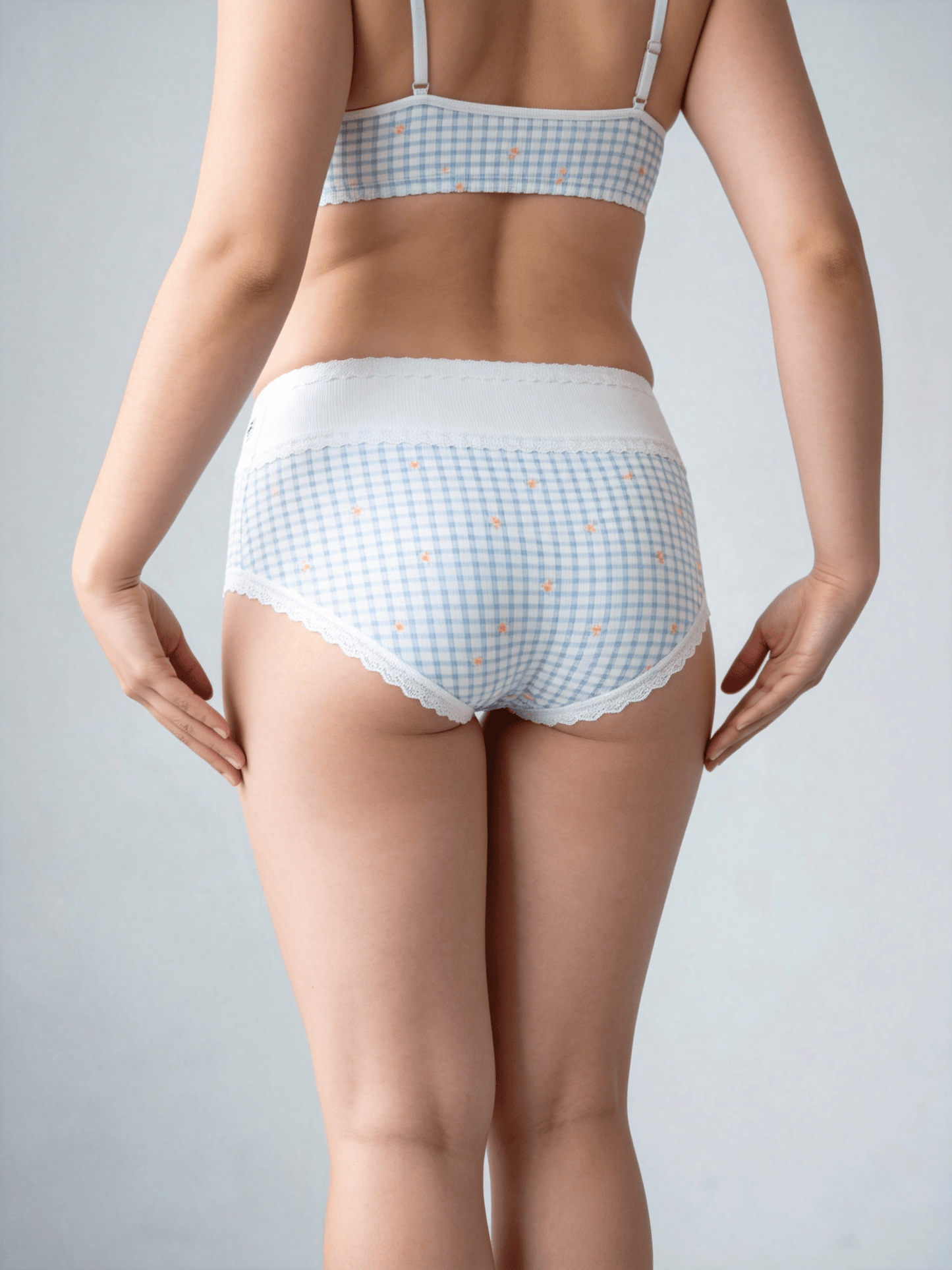 Women‘s High Waist Plus Size Plaid Floral Striped Block Panties