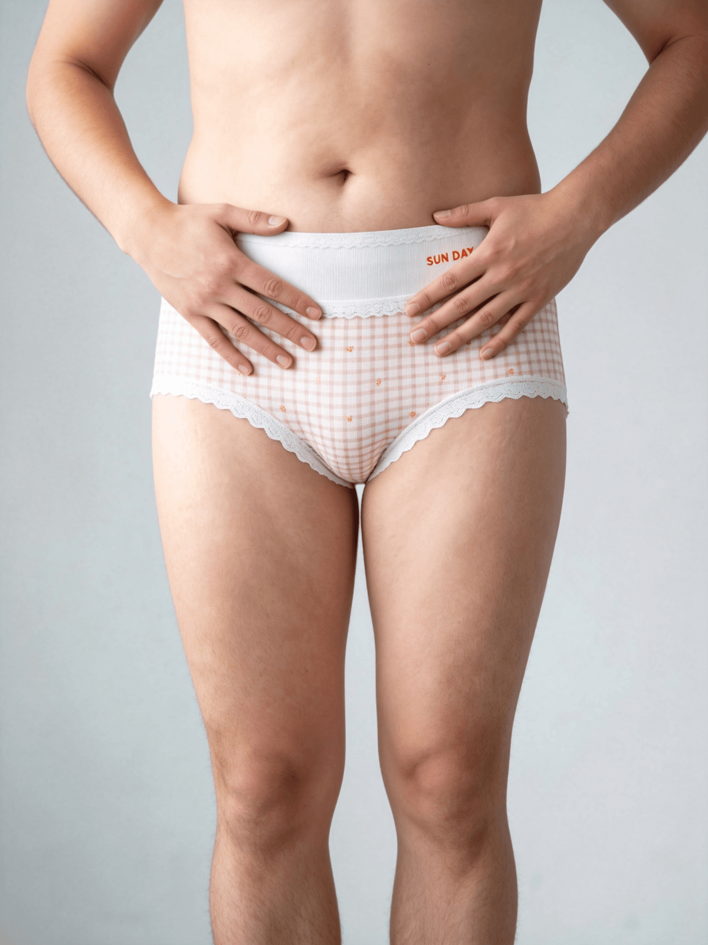 Women‘s High Waist Plus Size Plaid Floral Striped Block Panties