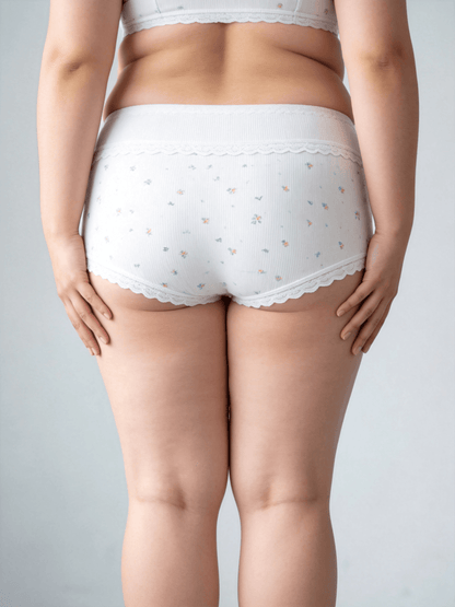Women‘s High Waist Plus Size Plaid Floral Striped Block Panties