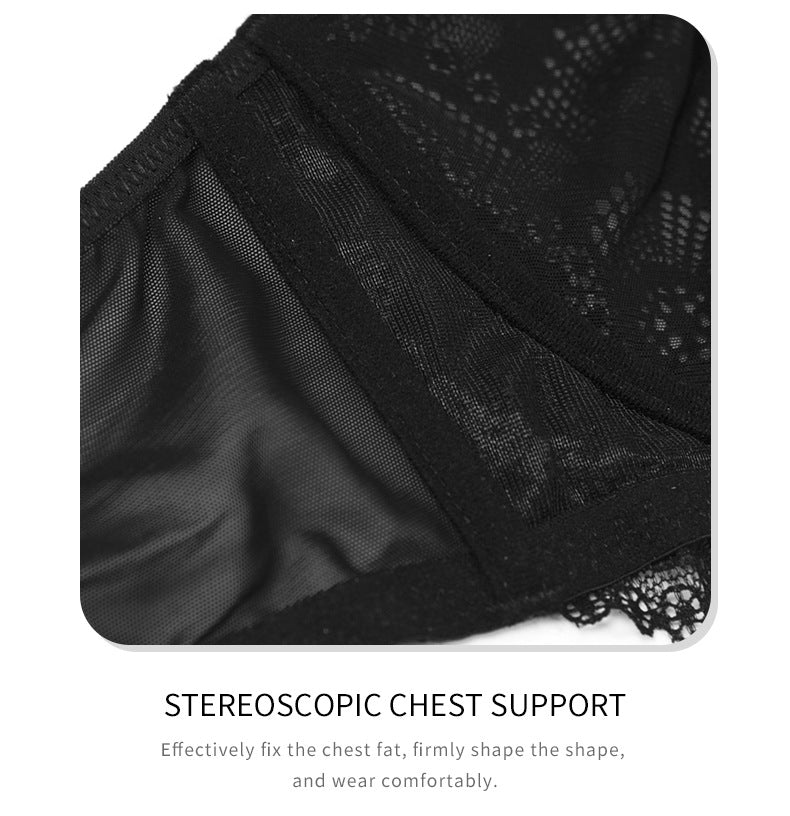 Plus Size Underwire Breathable Jacquard Ultra Thin Bra