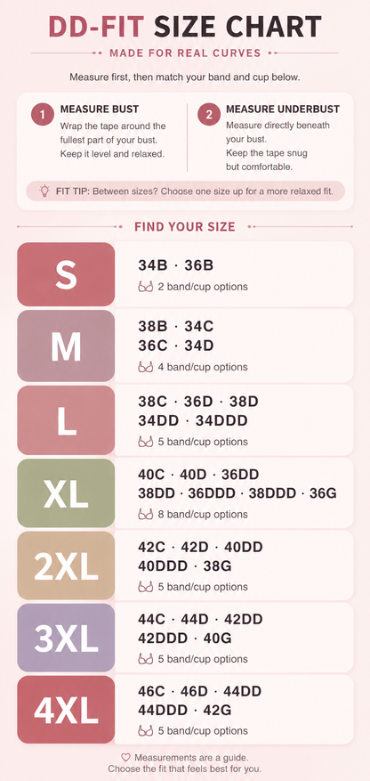 Supportive Lift Design Plus Size Bra With 6-Position Adjustable Straps