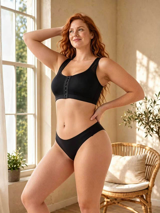 Front‑Closure Sports Back Support Adjustable Yoga Bra