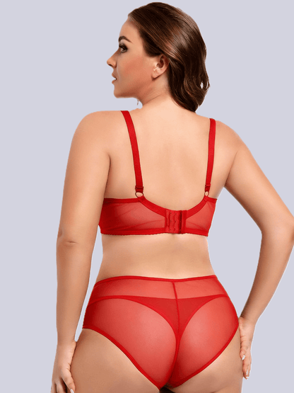 PlusSize Lace Bra Set,Push Up & Anti-Sagging, ThinCup Lingerie