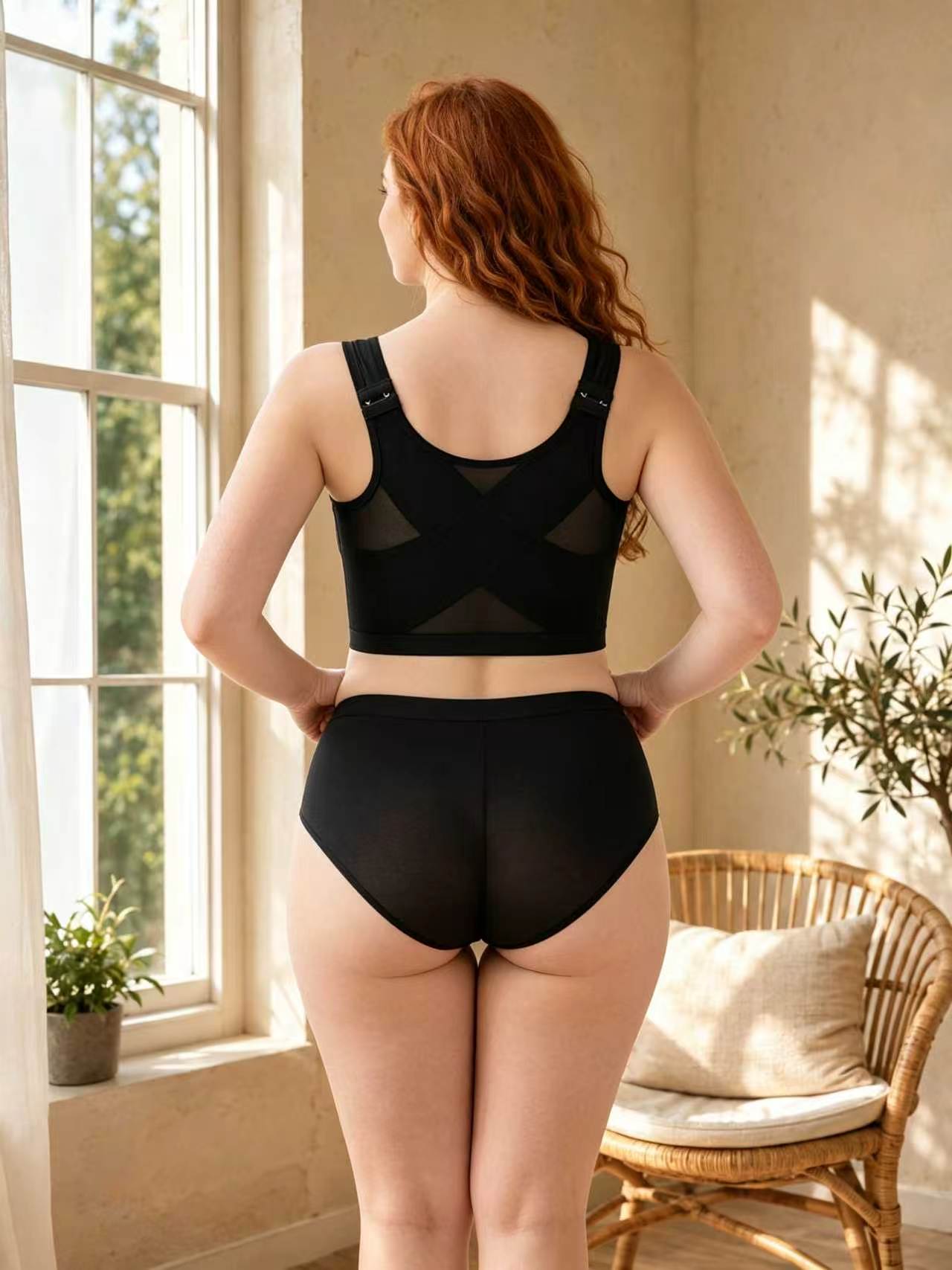 Front‑Closure Sports Back Support Adjustable Yoga Bra
