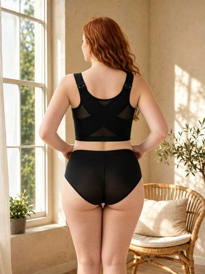 Front‑Closure Sports Back Support Adjustable Yoga Bra