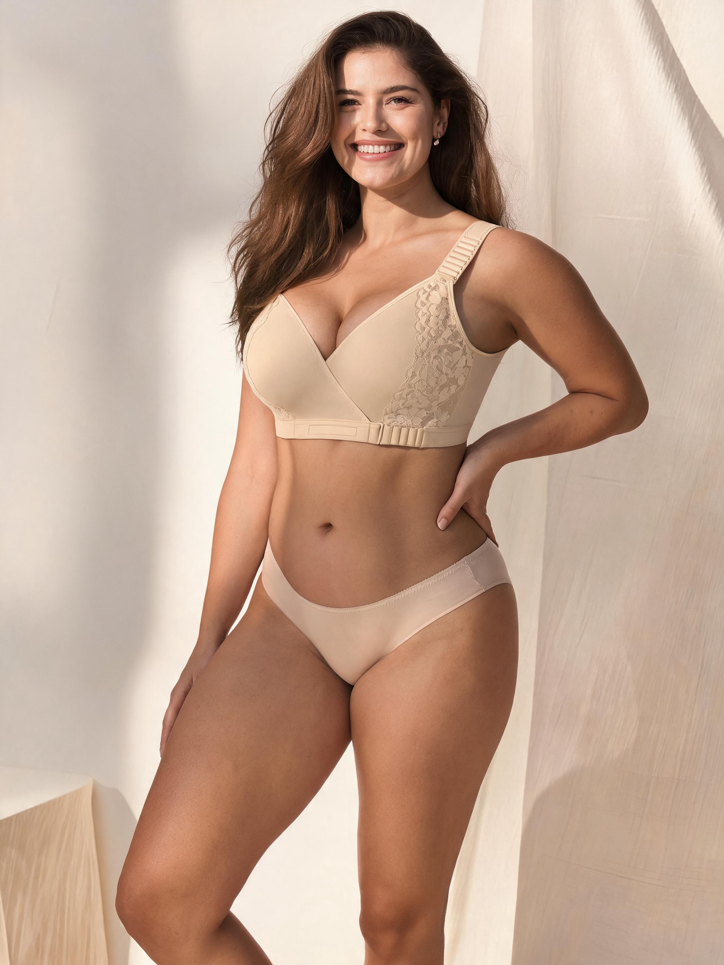 Supportive Lift Design Plus Size Bra With 6-Position Adjustable Straps
