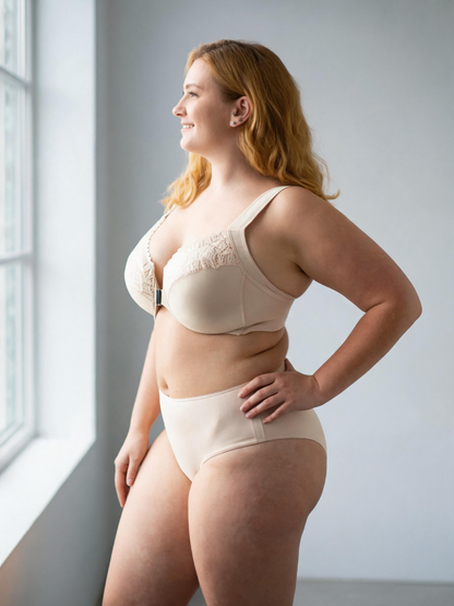 Plus Size Front Closure Wireless Push Up Shaping Bra