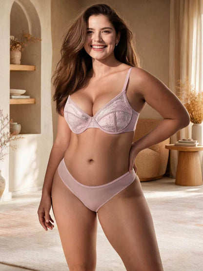 Women’s Plus Size Soft Underwire Breathable Ultra Thin Cup Bra