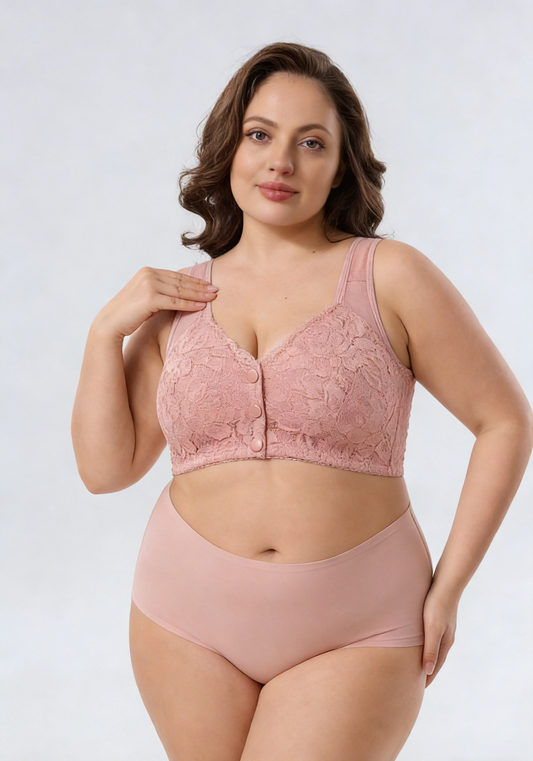 Front-Closure Vest-Style Push-Up Bra with Breathable Comfort Support