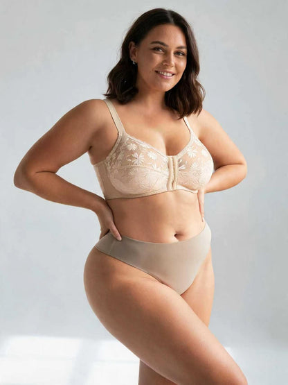 Wireless Front Buckle Push Up Bra For Large Bust