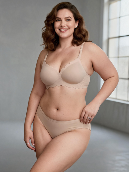 Leopard Print Plus Size Jelly Gel Thin Seamless Wireless Bra