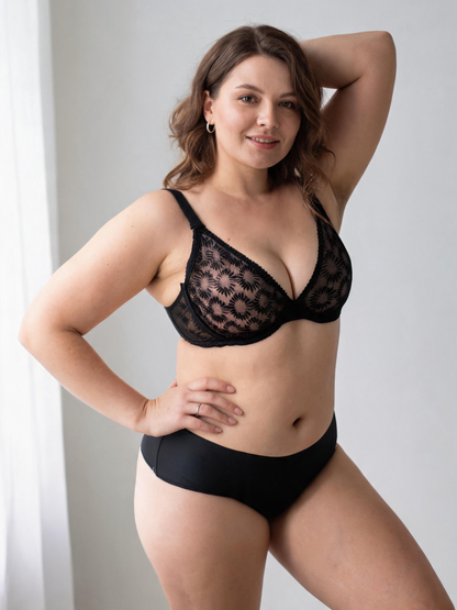 Ultra-Thin Lace Bra With Underwire Plus Size Minimizing