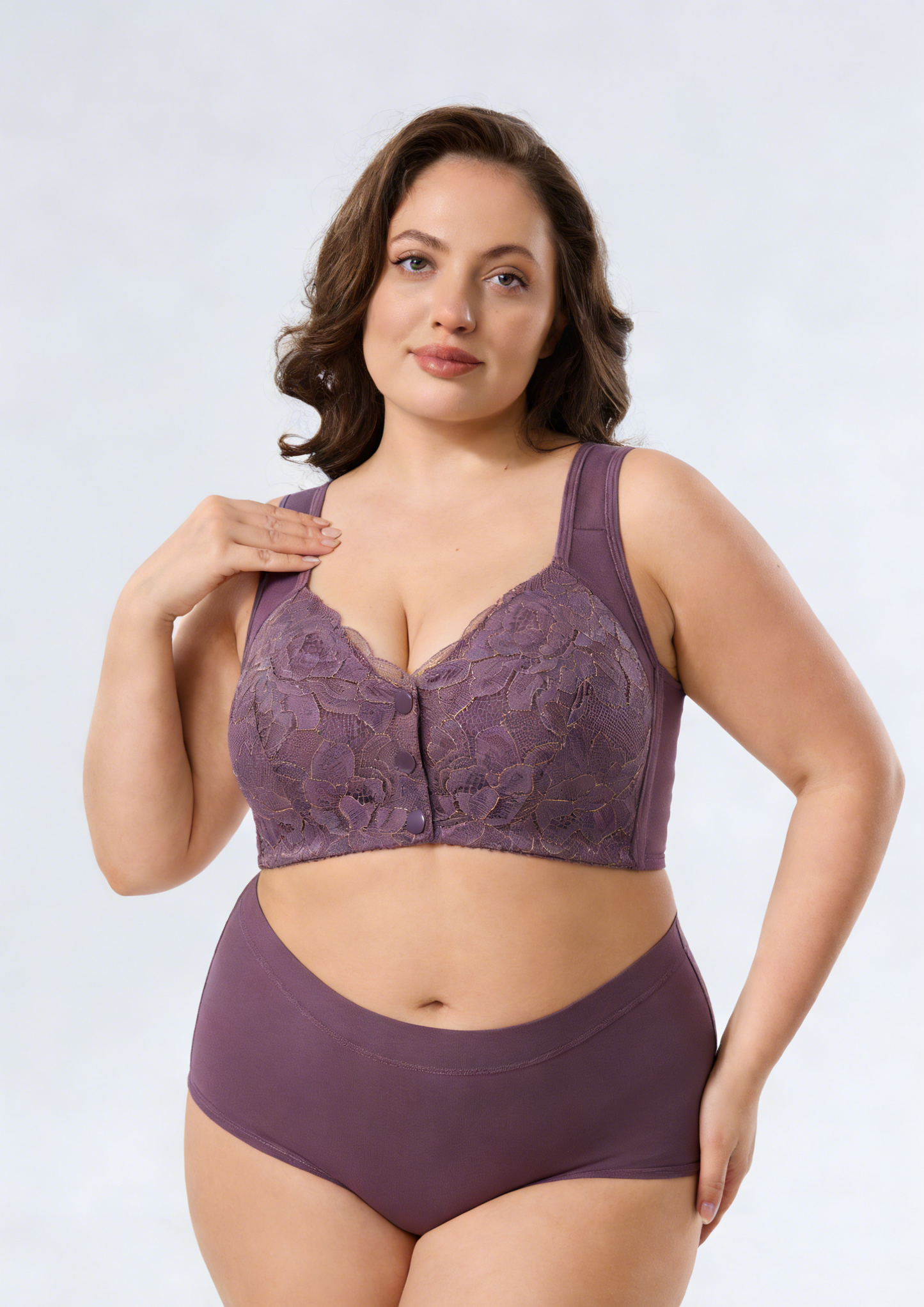 Front-Closure Vest-Style Push-Up Bra with Breathable Comfort Support