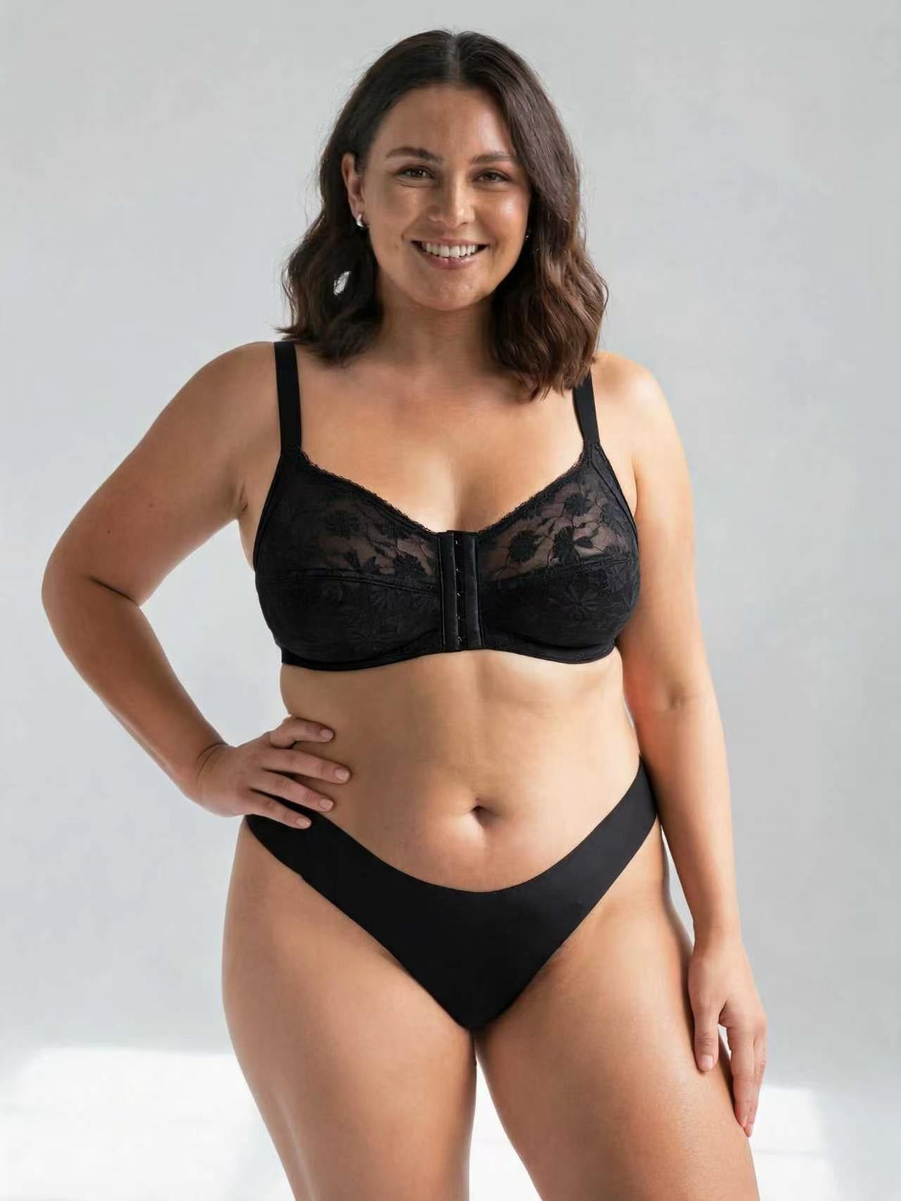 Wireless Front Buckle Push Up Bra For Large Bust