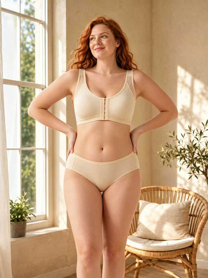 Front‑Closure Sports Back Support Adjustable Yoga Bra