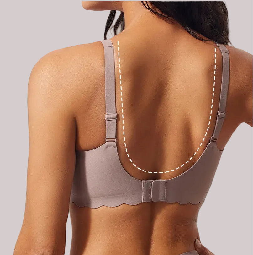 Plus Size Sports Wireless Wavy Edge  Bra