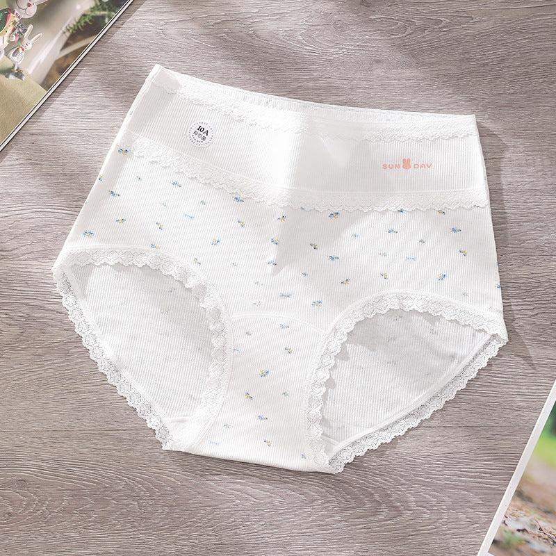 Women‘s High Waist Plus Size Plaid Floral Striped Block Panties