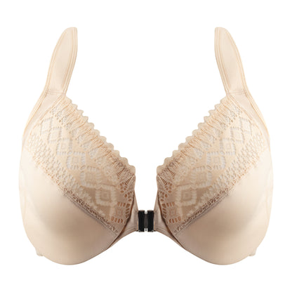 Plus Size Front Closure Wireless Push Up Shaping Bra