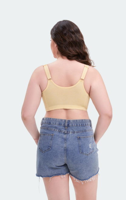 Lace Vest-Style Front-Closure Bra with Breathable Lift