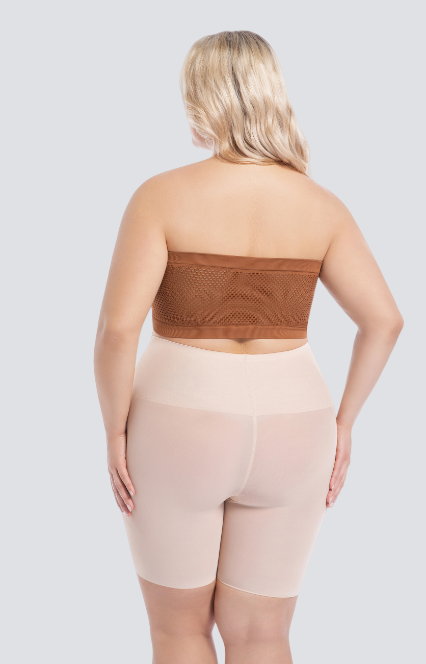 Plus-Size Seamless Bandeau Bra with Stay-Put Support