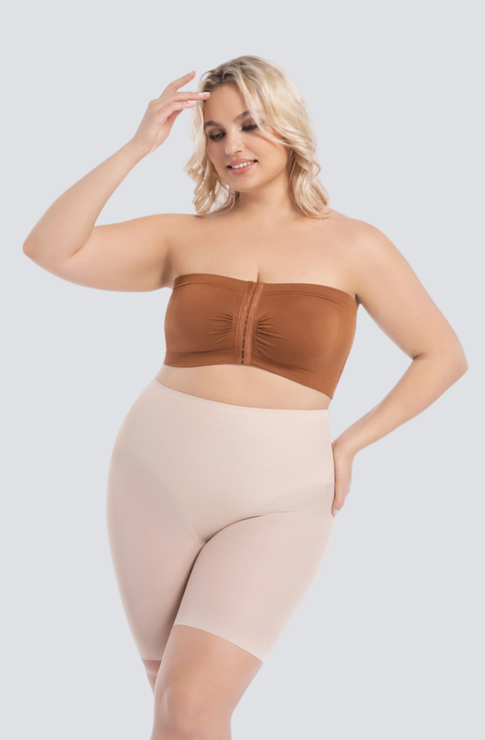 Plus-Size Seamless Bandeau Bra with Stay-Put Support