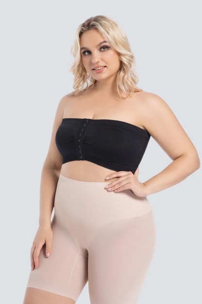 Plus-Size Seamless Bandeau Bra with Stay-Put Support