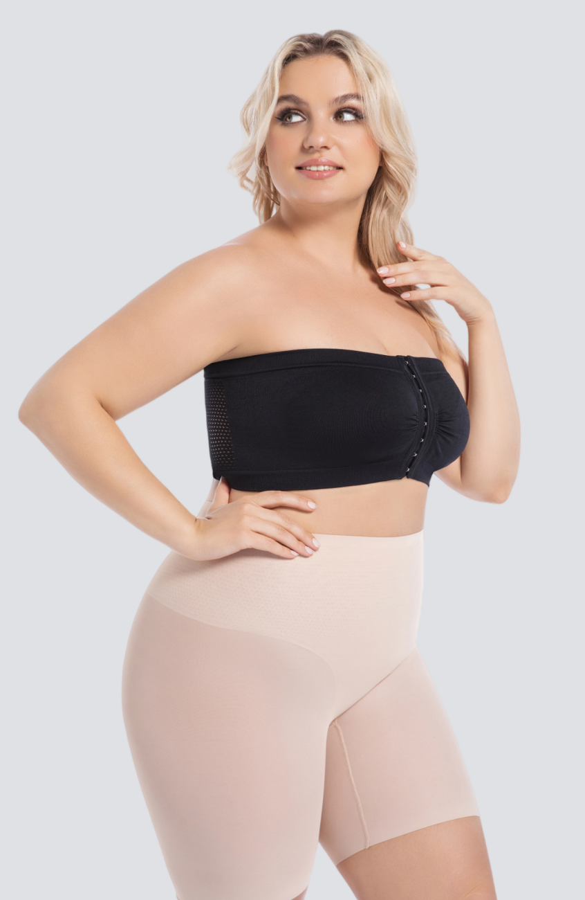 Plus-Size Seamless Bandeau Bra with Stay-Put Support
