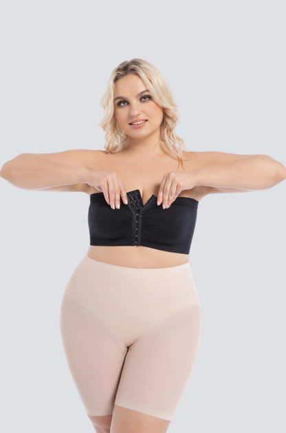 Plus-Size Seamless Bandeau Bra with Stay-Put Support