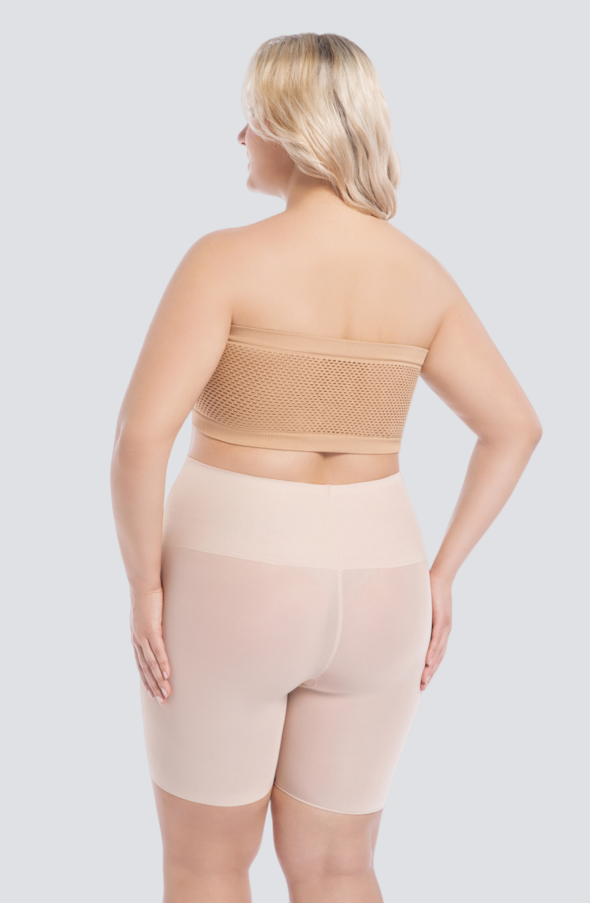 Plus-Size Seamless Bandeau Bra with Stay-Put Support