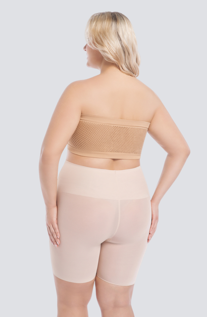 Plus-Size Seamless Bandeau Bra with Stay-Put Support