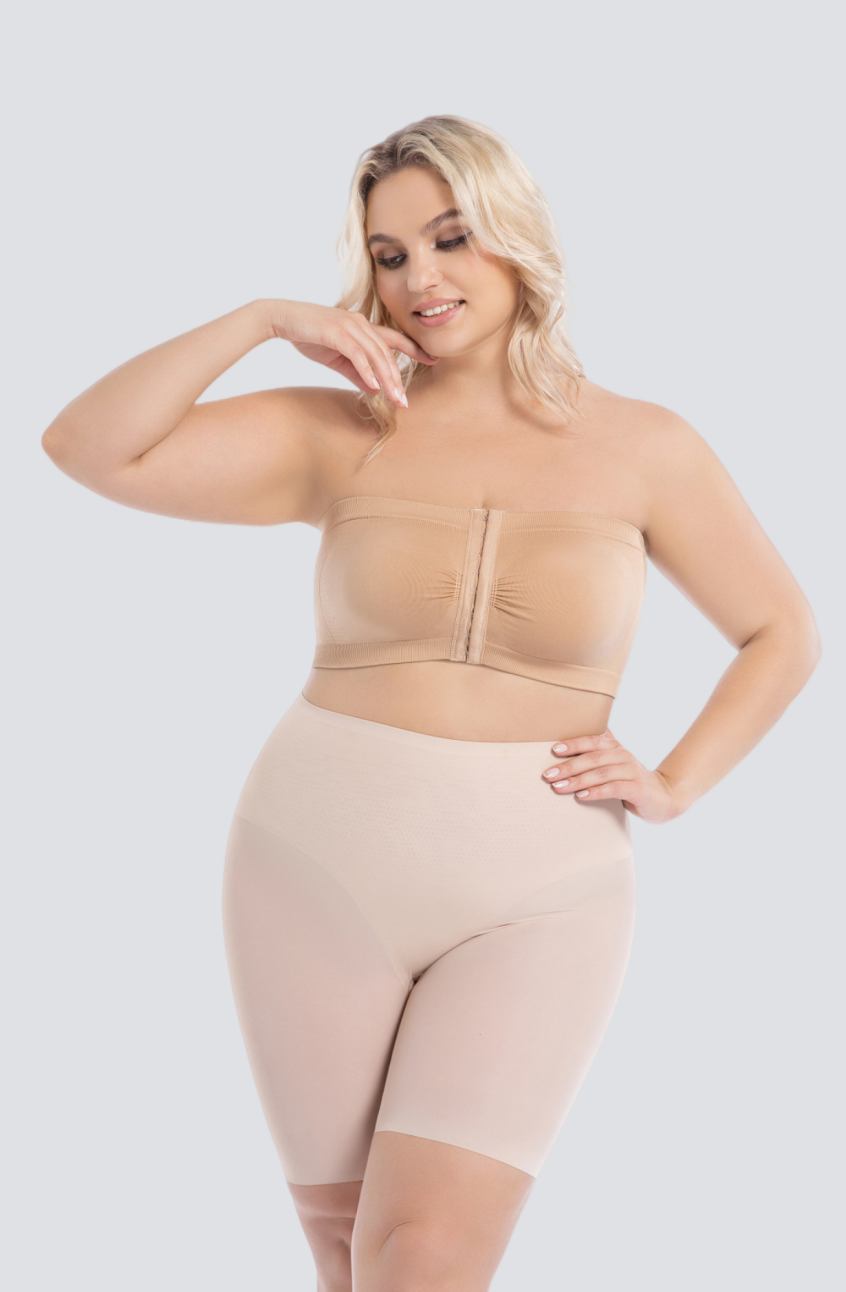 Plus-Size Seamless Bandeau Bra with Stay-Put Support