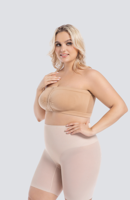 Plus-Size Seamless Bandeau Bra with Stay-Put Support
