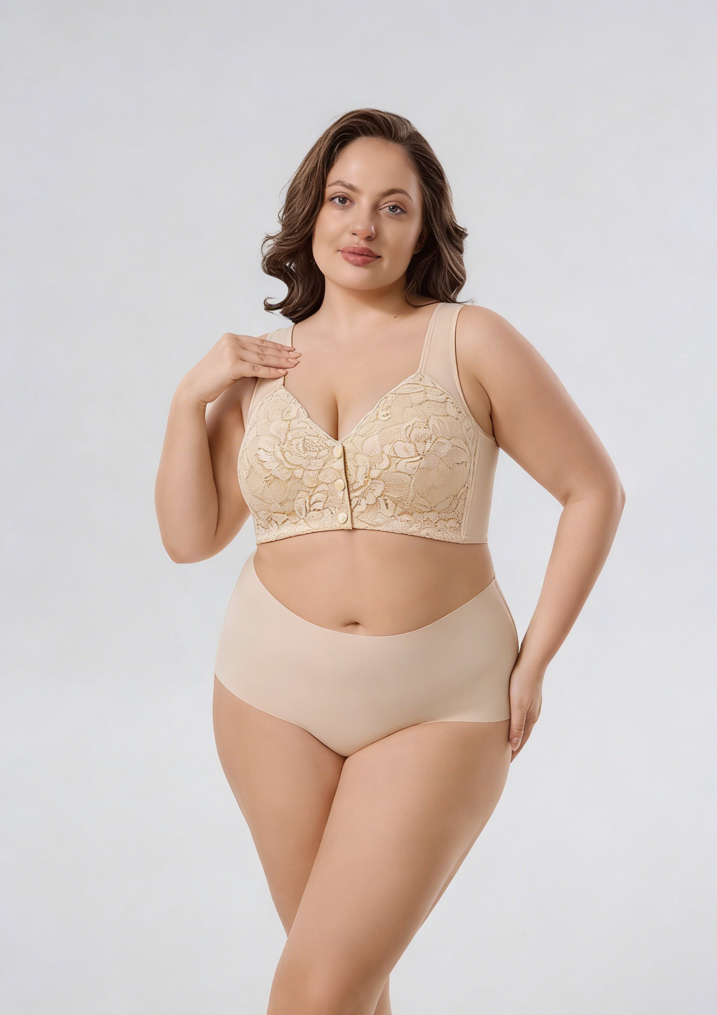 Front-Closure Vest-Style Push-Up Bra with Breathable Comfort Support
