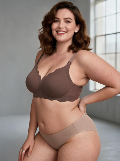 Leopard Print Plus Size Jelly Gel Thin Seamless Wireless Bra