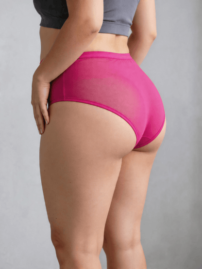 Plus Size Women's High Waist Underwear, Breathable & Embroidery Briefs For Summer