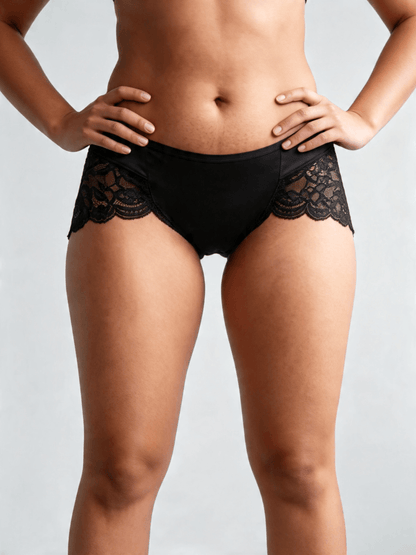 Lace Seamless Breathable Moisture Plus Size Mid-Rise Panties