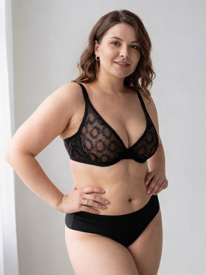 Ultra-Thin Lace Bra With Underwire Plus Size Minimizing