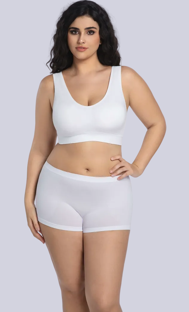 seamless sports bra with back smoothing support