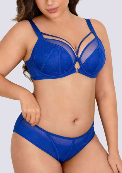 balanced lift mesh underwire bra set offering plus size comfort and support