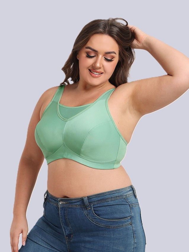 plus size women’s thin bra, front closure and skin-friendly fabric for daily use.