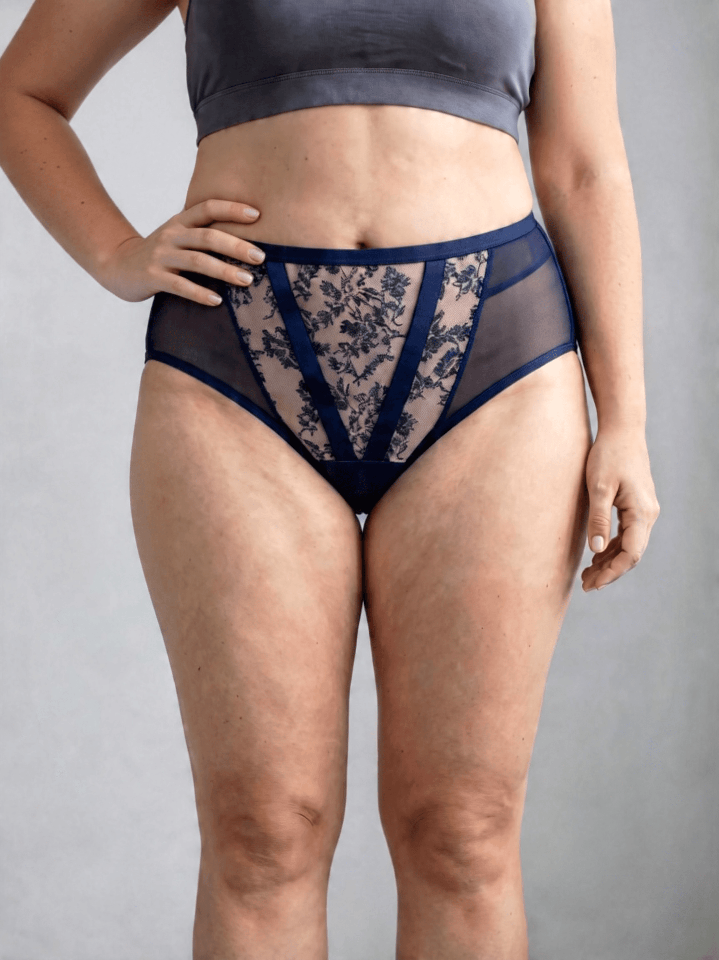 Plus Size Women's High Waist Underwear, Breathable & Embroidery Briefs For Summer