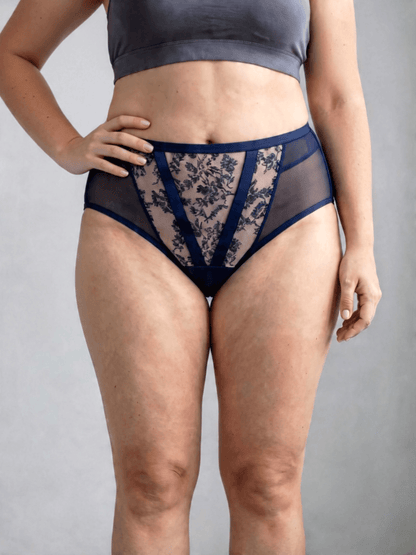 Plus Size Women's High Waist Underwear, Breathable & Embroidery Briefs For Summer
