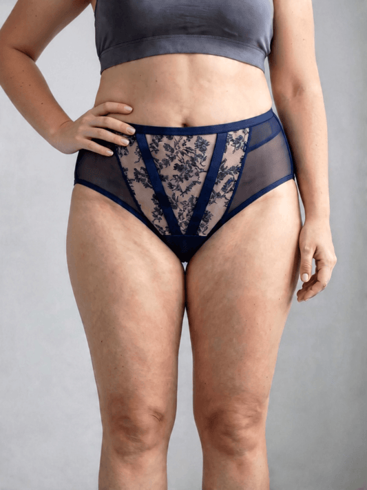 Plus Size Women's High Waist Underwear, Breathable & Embroidery Briefs For Summer