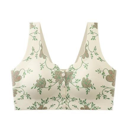 Front Closure Seamless Bra, Push Up, Side Support, Breathable & Comfortable