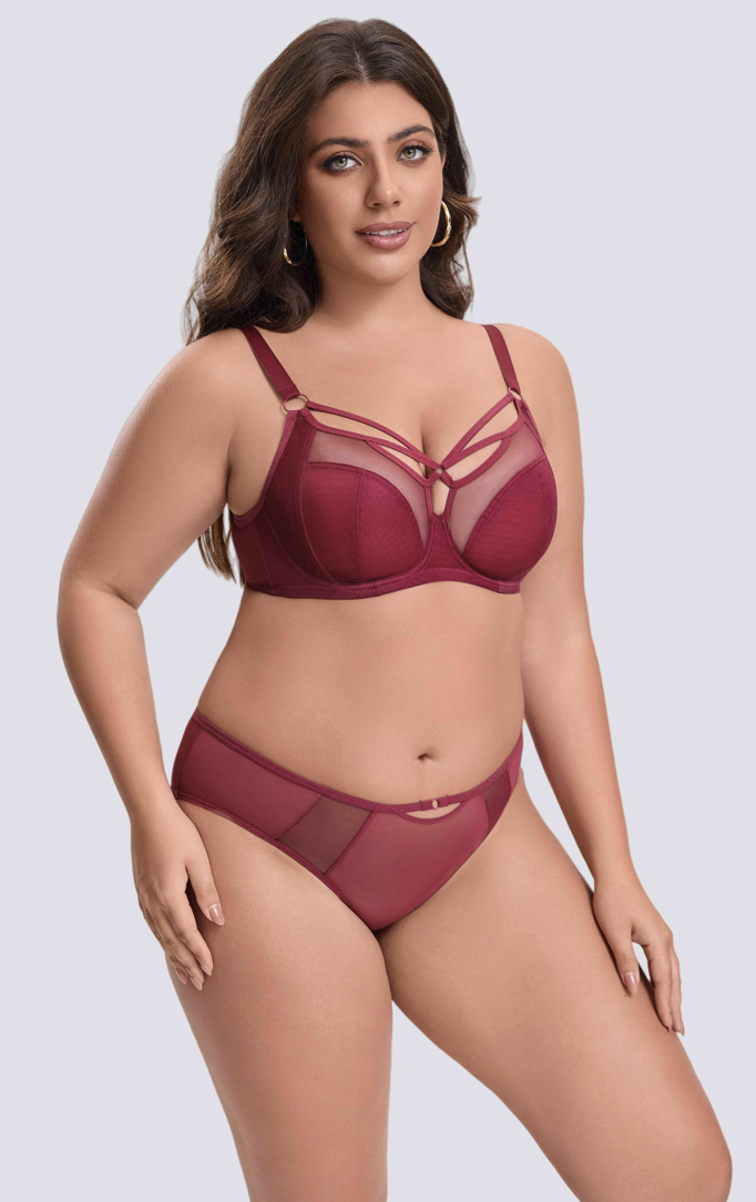 supportive mesh underwire bra created for full bust stability and lift