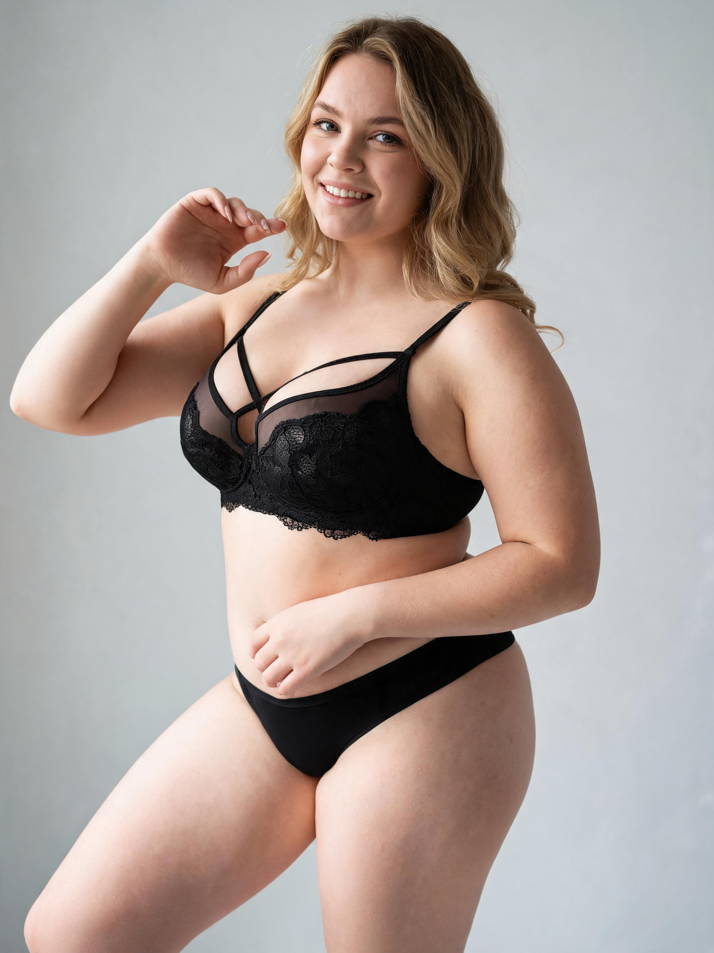 Plus Size Underwire Breathable Jacquard Ultra Thin Bra